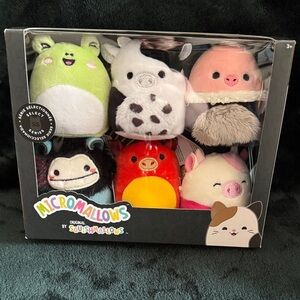Squishmallows Micromallows Plush Toy Set - Green, White, Pink, Red